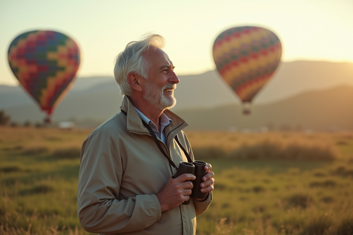 Homme âgé regardant l