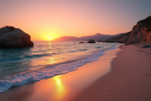 La plage d’Elafonissi au crépuscule : un spectacle naturel époustouflant