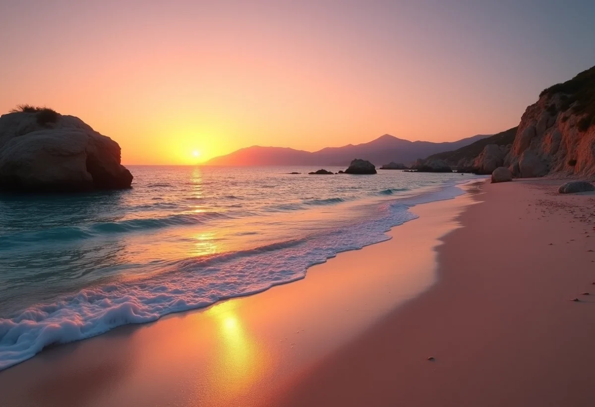 La plage d’Elafonissi au crépuscule : un spectacle naturel époustouflant